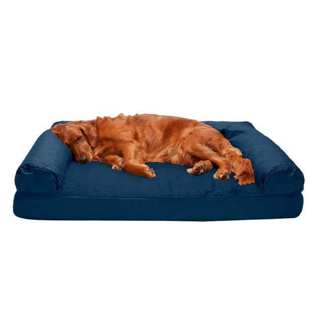 Furhaven Quilted Sofa Dog Bed, Jumbo Navy